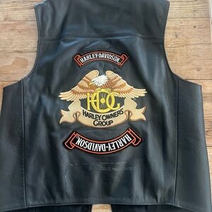 Harley-Davidson Men’s Large Leather Vest HOG Harley Owner Group